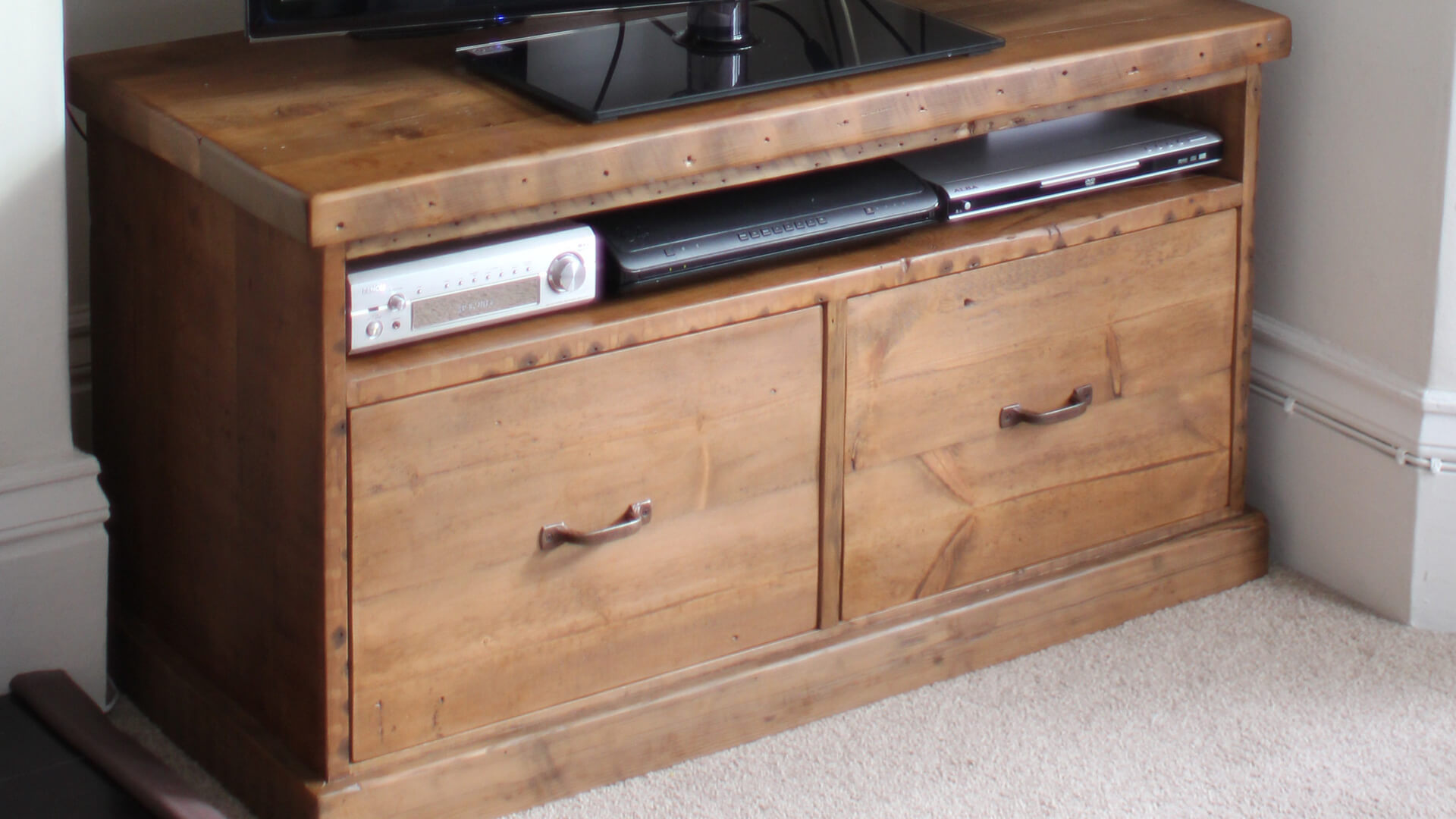 AV furniture - Traditional reclaimed pine TV Unit - AV Soul